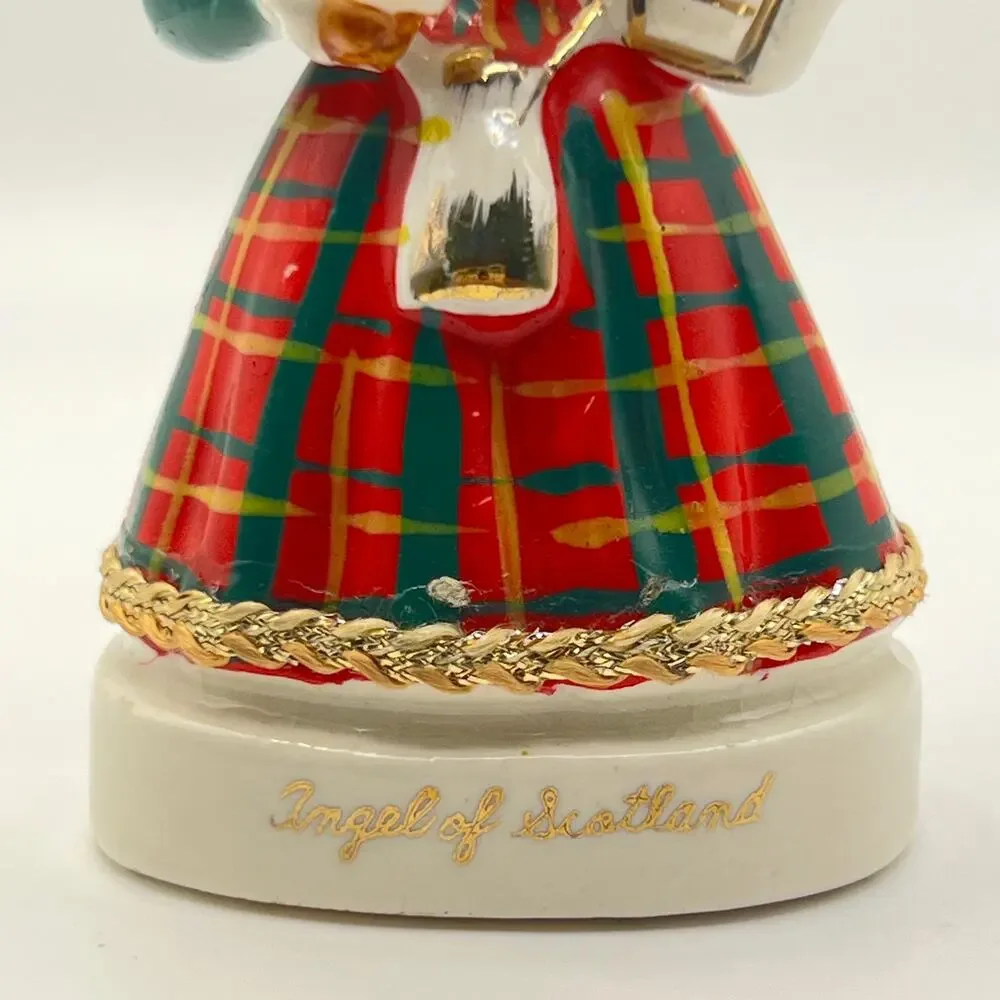 Vintage 50s Art Gift Angel Of Scotland Figurine Porcelain Girl 1958 Japan 4.25